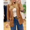 image:imageCicy Bell Womens Business Casual Blazer Shawl Collar Work Long Sleeve Leopard Open Front Oversized Suit JacketBrown