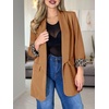 image:imageCicy Bell Womens Business Casual Blazer Shawl Collar Work Long Sleeve Leopard Open Front Oversized Suit JacketBrown