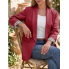 image:imageCicy Bell Womens Business Casual Blazer Shawl Collar Work Long Sleeve Leopard Open Front Oversized Suit JacketBurgundy