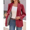 image:imageCicy Bell Womens Business Casual Blazer Shawl Collar Work Long Sleeve Leopard Open Front Oversized Suit JacketBurgundy
