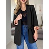 image:imageCicy Bell Womens Business Casual Blazer Shawl Collar Work Long Sleeve Leopard Open Front Oversized Suit JacketFloral Black