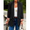 image:imageCicy Bell Womens Business Casual Blazer Shawl Collar Work Long Sleeve Leopard Open Front Oversized Suit JacketFloral Black