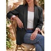 image:imageCicy Bell Womens Business Casual Blazer Shawl Collar Work Long Sleeve Leopard Open Front Oversized Suit JacketFloral Black