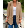 image:imageCicy Bell Womens Business Casual Blazer Shawl Collar Work Long Sleeve Leopard Open Front Oversized Suit JacketFloral Khaki