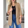 image:imageCicy Bell Womens Business Casual Blazer Shawl Collar Work Long Sleeve Leopard Open Front Oversized Suit JacketFloral Khaki
