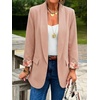 image:imageCicy Bell Womens Business Casual Blazer Shawl Collar Work Long Sleeve Leopard Open Front Oversized Suit JacketFloral Pink