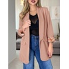 image:imageCicy Bell Womens Business Casual Blazer Shawl Collar Work Long Sleeve Leopard Open Front Oversized Suit JacketFloral Pink