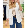 image:imageCicy Bell Womens Business Casual Blazer Shawl Collar Work Long Sleeve Leopard Open Front Oversized Suit JacketFloral White