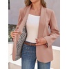 image:imageCicy Bell Womens Business Casual Blazer Shawl Collar Work Long Sleeve Leopard Open Front Oversized Suit JacketPink