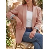 image:imageCicy Bell Womens Business Casual Blazer Shawl Collar Work Long Sleeve Leopard Open Front Oversized Suit JacketPink
