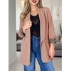 image:imageCicy Bell Womens Business Casual Blazer Shawl Collar Work Long Sleeve Leopard Open Front Oversized Suit JacketPink