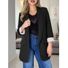 image:imageCicy Bell Womens Business Casual Blazer Shawl Collar Work Long Sleeve Leopard Open Front Oversized Suit JacketPolka Dots Black