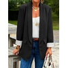 image:imageCicy Bell Womens Business Casual Blazer Shawl Collar Work Long Sleeve Leopard Open Front Oversized Suit JacketPolka Dots Black