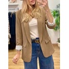 image:imageCicy Bell Womens Business Casual Blazer Shawl Collar Work Long Sleeve Leopard Open Front Oversized Suit JacketPolka Dots Dark Khaki