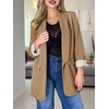 image:imageCicy Bell Womens Business Casual Blazer Shawl Collar Work Long Sleeve Leopard Open Front Oversized Suit JacketPolka Dots Dark Khaki