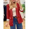 image:imageCicy Bell Womens Business Casual Blazer Shawl Collar Work Long Sleeve Leopard Open Front Oversized Suit JacketPolka Dots Red