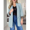 image:imageCicy Bell Womens Business Casual Blazer Shawl Collar Work Long Sleeve Leopard Open Front Oversized Suit JacketSky Blue