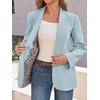image:imageCicy Bell Womens Business Casual Blazer Shawl Collar Work Long Sleeve Leopard Open Front Oversized Suit JacketSky Blue