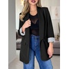 image:imageCicy Bell Womens Business Casual Blazer Shawl Collar Work Long Sleeve Leopard Open Front Oversized Suit JacketStriped Black