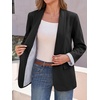 image:imageCicy Bell Womens Business Casual Blazer Shawl Collar Work Long Sleeve Leopard Open Front Oversized Suit JacketStriped Black
