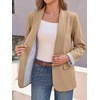 image:imageCicy Bell Womens Business Casual Blazer Shawl Collar Work Long Sleeve Leopard Open Front Oversized Suit JacketStriped Khaki