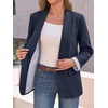 image:imageCicy Bell Womens Business Casual Blazer Shawl Collar Work Long Sleeve Leopard Open Front Oversized Suit JacketStriped Navy