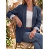image:imageCicy Bell Womens Business Casual Blazer Shawl Collar Work Long Sleeve Leopard Open Front Oversized Suit JacketStriped Navy