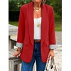 image:imageCicy Bell Womens Business Casual Blazer Shawl Collar Work Long Sleeve Leopard Open Front Oversized Suit JacketStriped Red