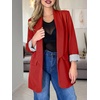 image:imageCicy Bell Womens Business Casual Blazer Shawl Collar Work Long Sleeve Leopard Open Front Oversized Suit JacketStriped Red
