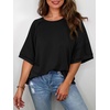 image:imageCicy Bell Womens Oversized TShirts Summer Crew Neck Half Sleeve Tunic Tops Casual Loose Fit Basic Tee ShirtBlack