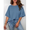 image:imageCicy Bell Womens Oversized TShirts Summer Crew Neck Half Sleeve Tunic Tops Casual Loose Fit Basic Tee ShirtBluish Gray
