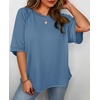 image:imageCicy Bell Womens Oversized TShirts Summer Crew Neck Half Sleeve Tunic Tops Casual Loose Fit Basic Tee ShirtBluish Gray