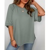 image:imageCicy Bell Womens Oversized TShirts Summer Crew Neck Half Sleeve Tunic Tops Casual Loose Fit Basic Tee ShirtGrey