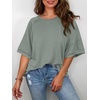 image:imageCicy Bell Womens Oversized TShirts Summer Crew Neck Half Sleeve Tunic Tops Casual Loose Fit Basic Tee ShirtGrey