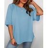 image:imageCicy Bell Womens Oversized TShirts Summer Crew Neck Half Sleeve Tunic Tops Casual Loose Fit Basic Tee ShirtLight Blue
