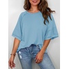image:imageCicy Bell Womens Oversized TShirts Summer Crew Neck Half Sleeve Tunic Tops Casual Loose Fit Basic Tee ShirtLight Blue