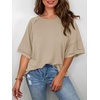 image:imageCicy Bell Womens Oversized TShirts Summer Crew Neck Half Sleeve Tunic Tops Casual Loose Fit Basic Tee ShirtLight Khaki