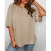 image:imageCicy Bell Womens Oversized TShirts Summer Crew Neck Half Sleeve Tunic Tops Casual Loose Fit Basic Tee ShirtLight Khaki