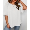 image:imageCicy Bell Womens Oversized TShirts Summer Crew Neck Half Sleeve Tunic Tops Casual Loose Fit Basic Tee ShirtWhite