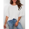 image:imageCicy Bell Womens Oversized TShirts Summer Crew Neck Half Sleeve Tunic Tops Casual Loose Fit Basic Tee ShirtWhite