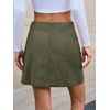 image:imageCicy Bell Womens Corduroy Mini Skirt Casual High Waisted Side Slit Aline Work Short SkirtsArmy Green