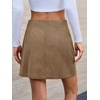 image:imageCicy Bell Womens Corduroy Mini Skirt Casual High Waisted Side Slit Aline Work Short SkirtsBrown