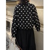 image:imageCicy Bell Womens Polka Dot Short Trench Coat Cropped Button Down Stand Collar Jackets Long Sleeve Fall OuterwearBlack