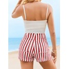 image:imageCicy Bell Womens Summer Striped Boxer Shorts Casual High Waisted Wide Leg Lounge Short Pants Beach Vacation Bottoms Red