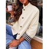 image:imageCicy Bell Womens Cropped Short Trench Coat Single Breasted Ruffle Stand Collar Jackets Fall Lightweight OuterwearApricot