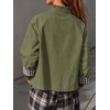 image:imageCicy Bell Womens Cropped Short Trench Coat Single Breasted Ruffle Stand Collar Jackets Fall Lightweight OuterwearArmy Green