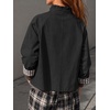 image:imageCicy Bell Womens Cropped Short Trench Coat Single Breasted Ruffle Stand Collar Jackets Fall Lightweight OuterwearBlack