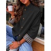image:imageCicy Bell Womens Cropped Short Trench Coat Single Breasted Ruffle Stand Collar Jackets Fall Lightweight OuterwearBlack