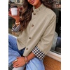 image:imageCicy Bell Womens Cropped Short Trench Coat Single Breasted Ruffle Stand Collar Jackets Fall Lightweight OuterwearDark Khaki