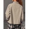 image:imageCicy Bell Womens Cropped Short Trench Coat Single Breasted Ruffle Stand Collar Jackets Fall Lightweight OuterwearDark Khaki